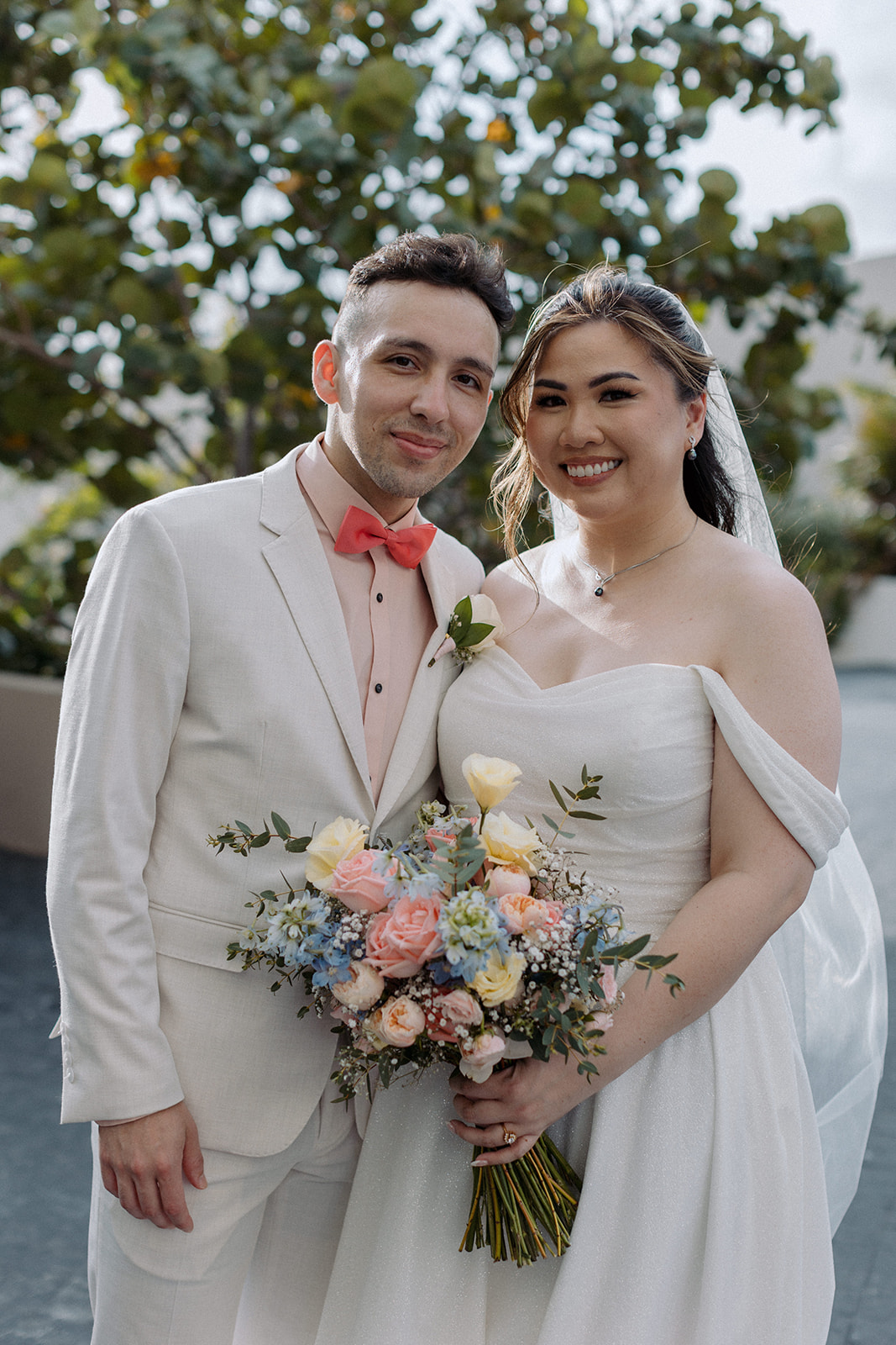 Bride and groom at Dreams Vista Cancun Wedding